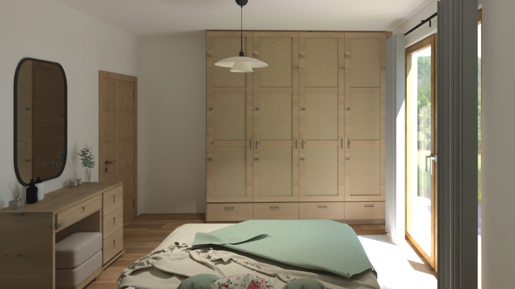 Realizacja - Sypialnia w stylu modern farmhouse