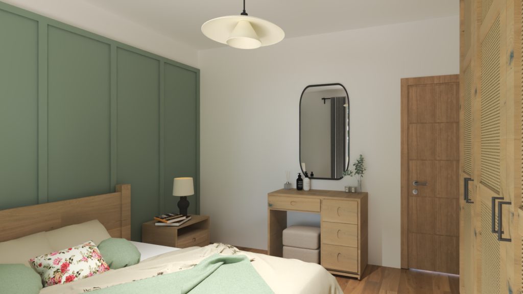 Realizacja - Sypialnia w stylu modern farmhouse