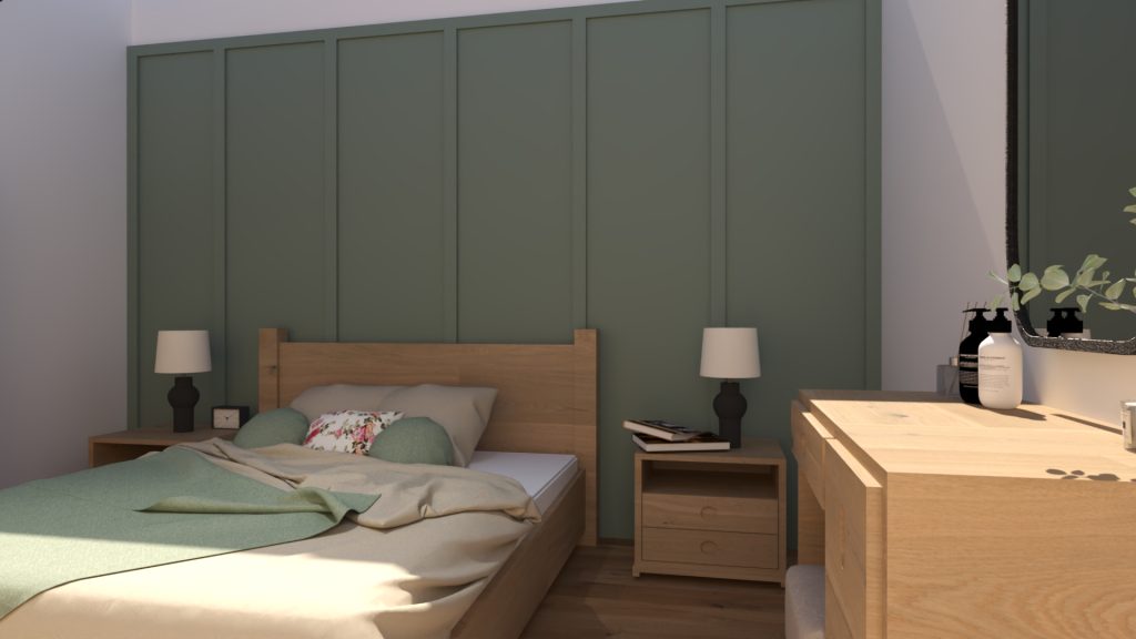 Realizacja - Sypialnia w stylu modern farmhouse