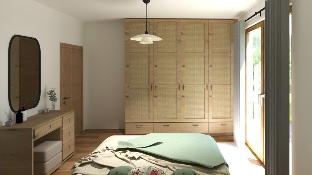 Realizacja - Sypialnia w stylu modern farmhouse